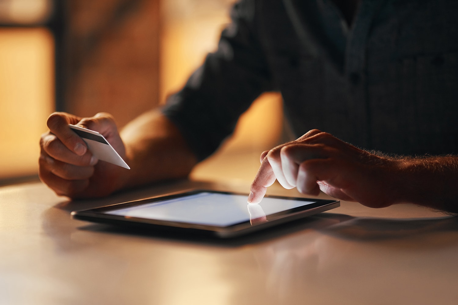 Person using a tablet